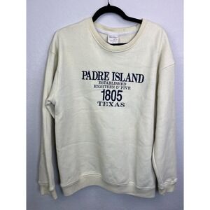 Embroidered 1805 Padre Island Texas Sweatshirt Sweater Size Large Pacific & Co